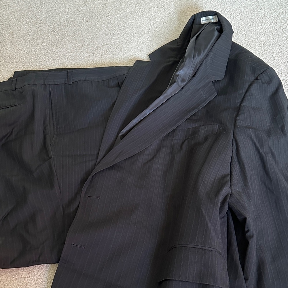 Geoffrey Beene Charcoal Pinstripe Suit